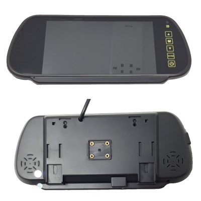 Dual voltage mirror monitor with metal bracket